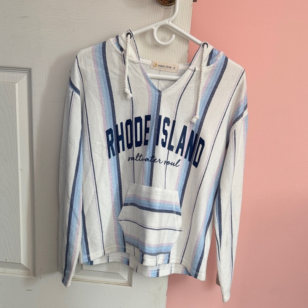 Women’s Striped Hoodie - Blue, Purple, and White